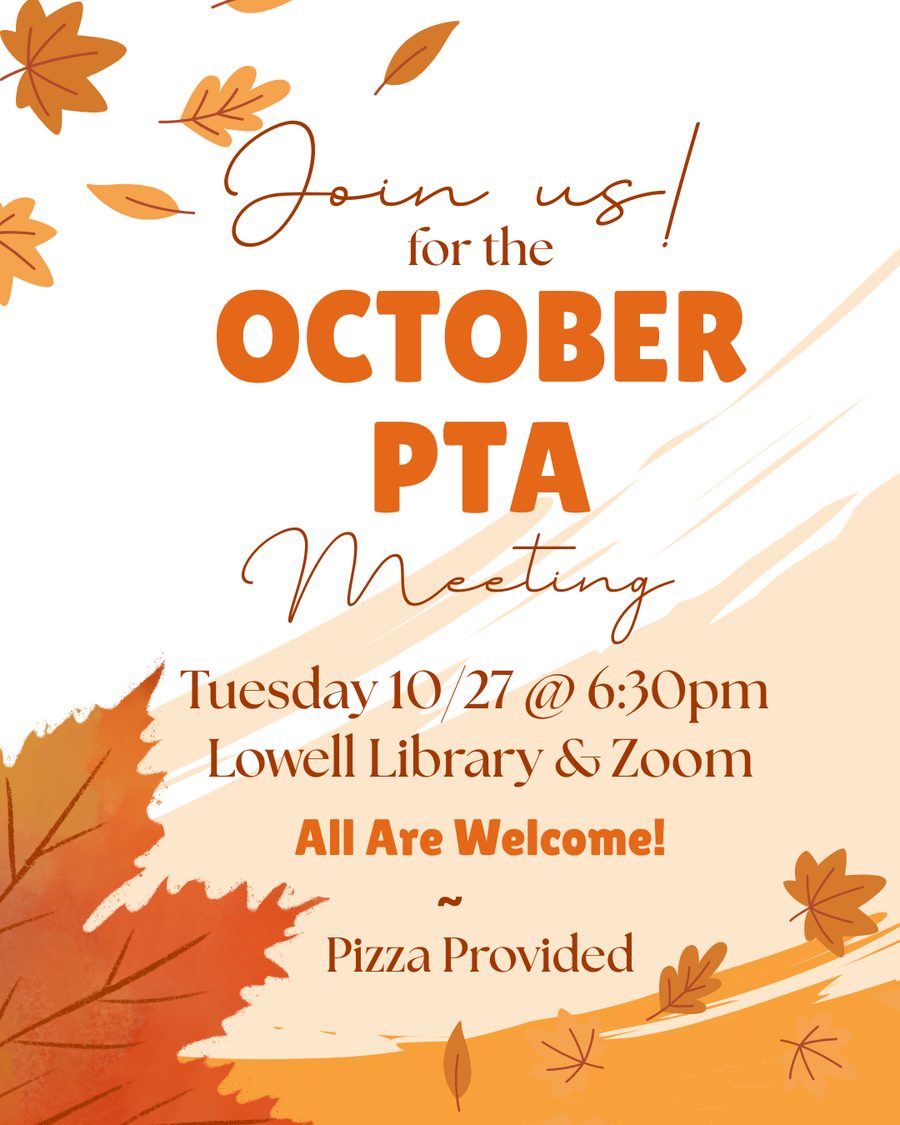 October PTA Association Meeting flyer
