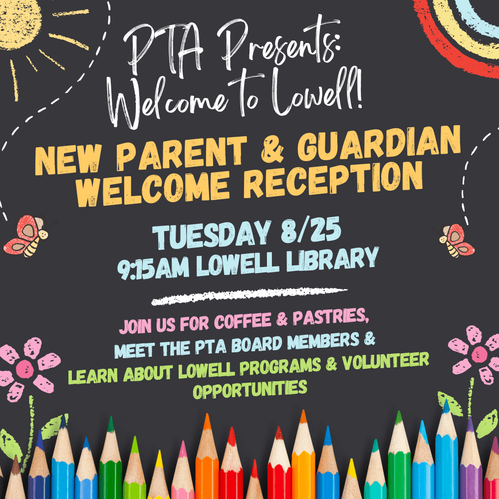 New Parent & Guardian Welcome Reception flyer